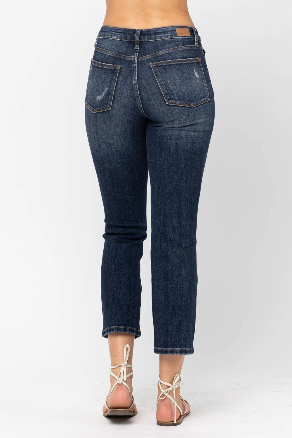 Judy Blue Jeans Mid Rise Straight Leg Dark Wash