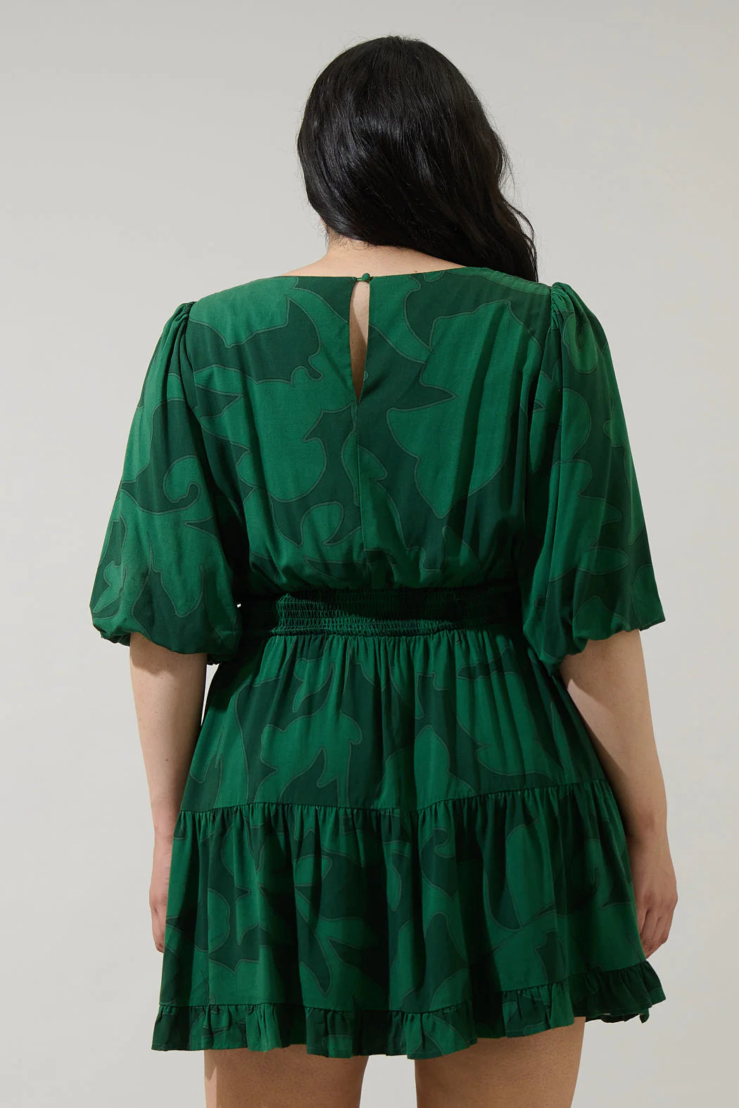 Plus Size Mini Abstract Ruffle Dress