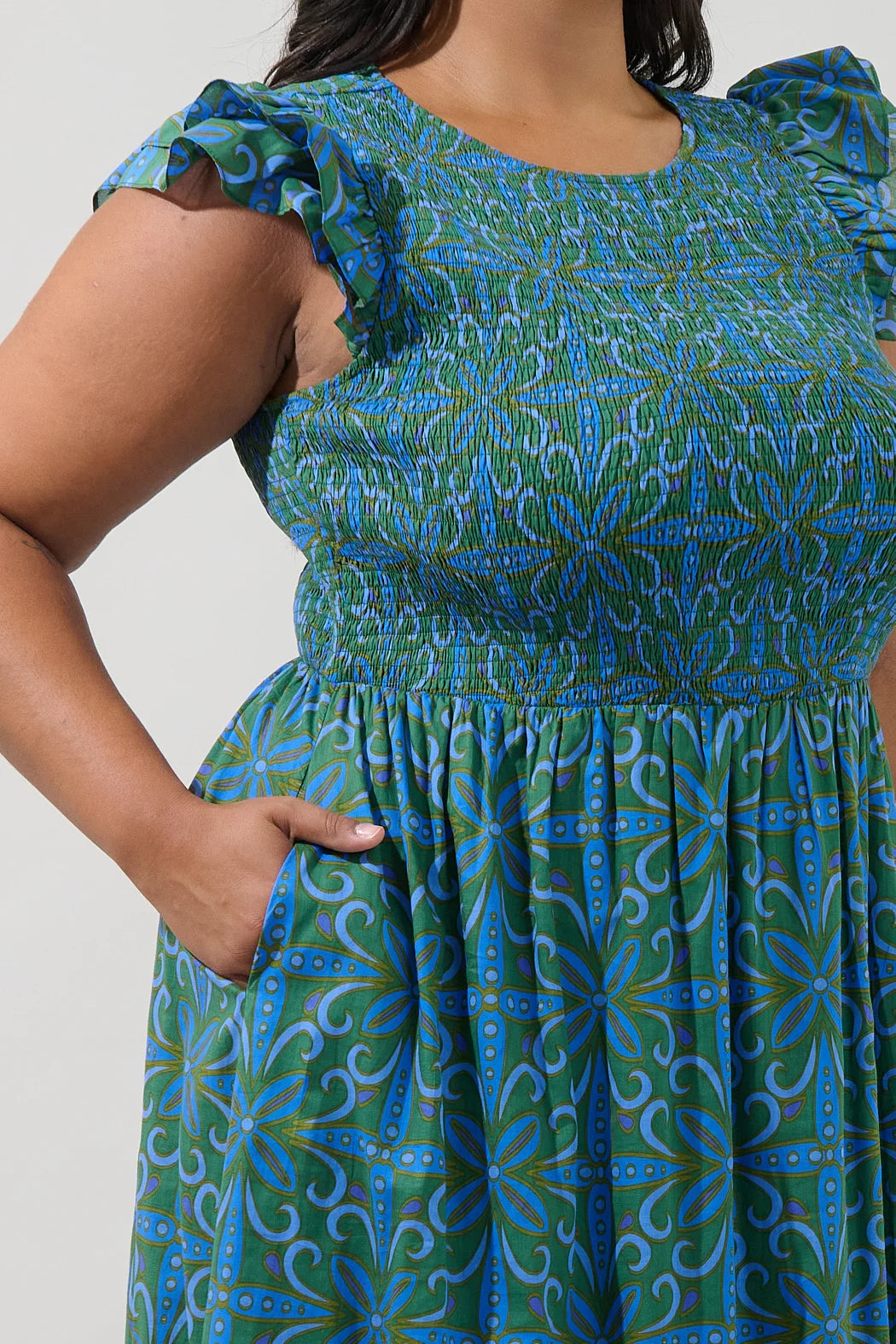 Plus Ezme Smocked Maxi Dress Floral