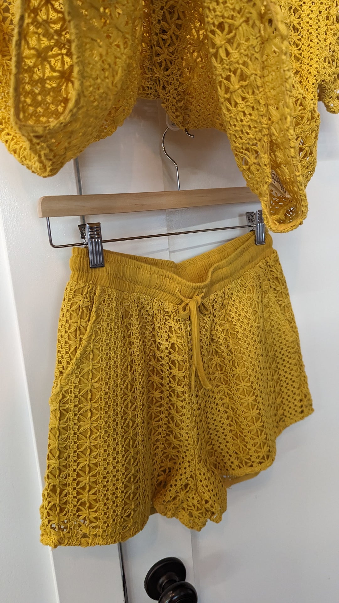 Women's Woven Short and Top Set Mustard Yellow