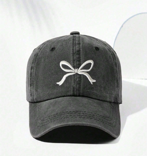 Esme's Pop Up Shop- Pink Embroidered Bow Baseball Hat