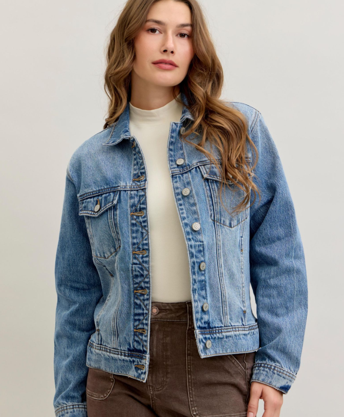 Judy Blue Womens Boyfriend Jacket Rigid Magic Style 7887REG
