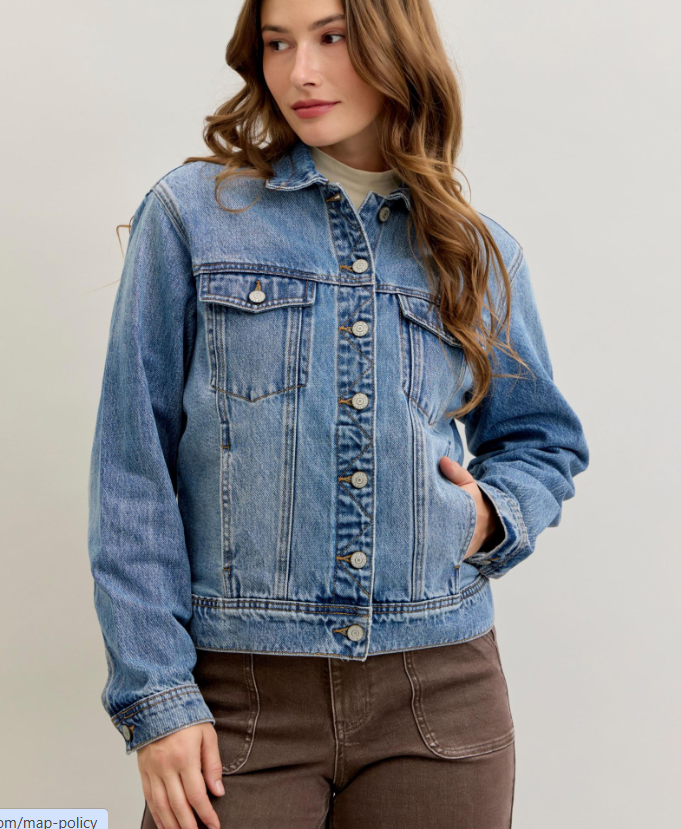 Judy Blue Womens Boyfriend Jacket Rigid Magic Style 7887REG