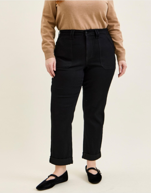 Plus Size Judy Blue Aurora Weekender- High Waist Black