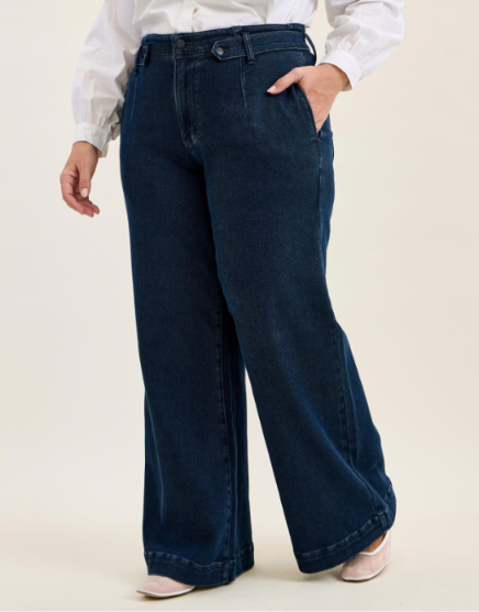 Plus Size Judy Blue Lux Retro Wide Leg Nightfall Blue