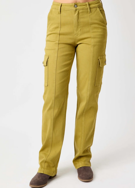 Womens Judy Blues Matcha Cargo Jeans