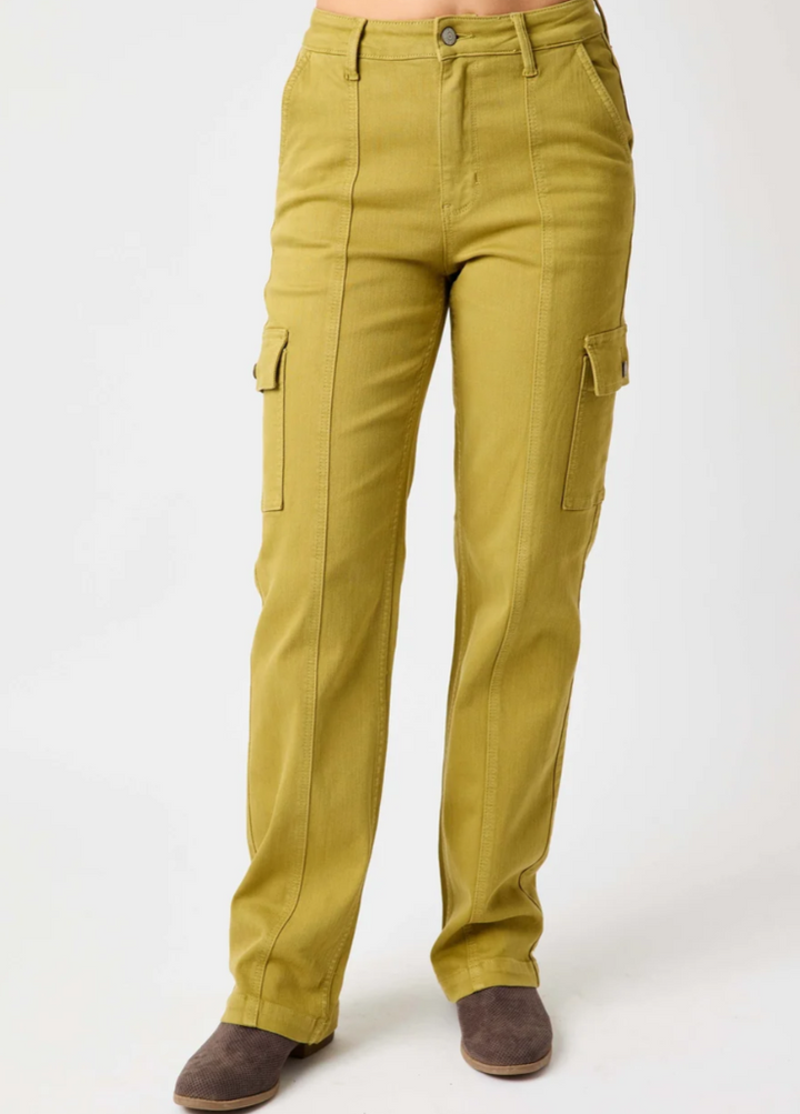 Womens Judy Blues Matcha Cargo Jeans