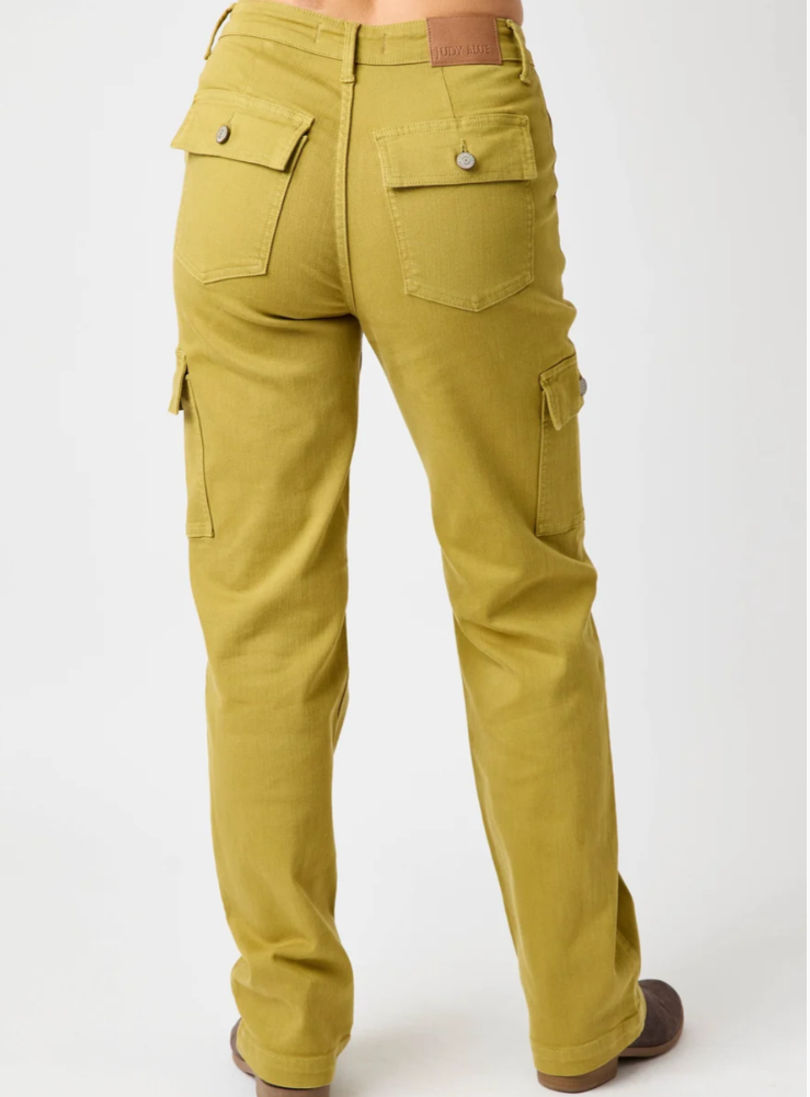 Womens Judy Blues Matcha Cargo Jeans