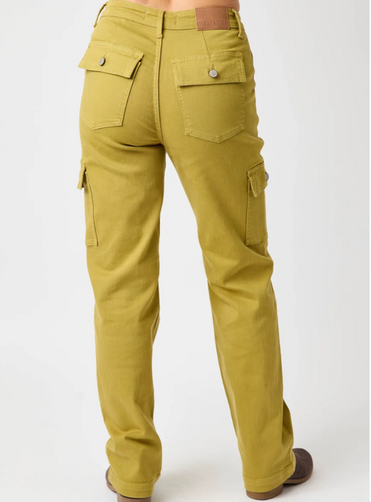 Womens Judy Blues Matcha Cargo Jeans