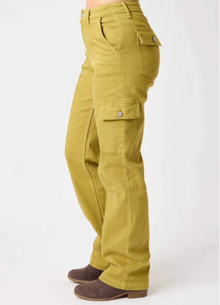 Womens Judy Blues Matcha Cargo Jeans