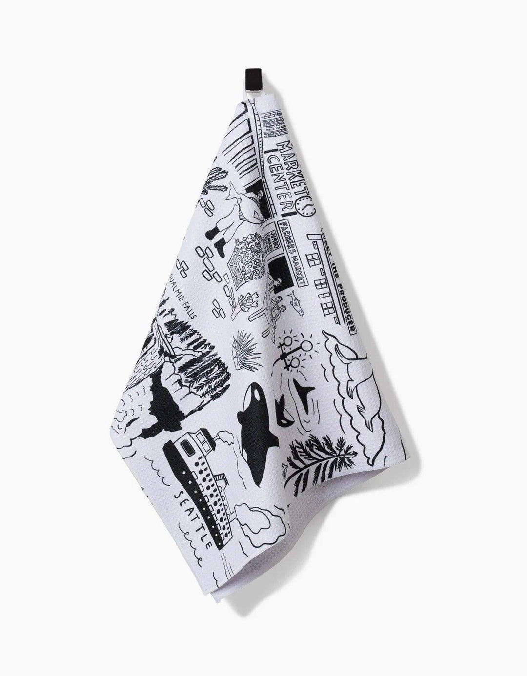 seattle tea towel hanging