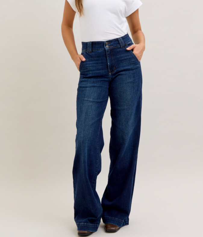 Judy Blue Dark Blue Trouser Denim Jeans Pants