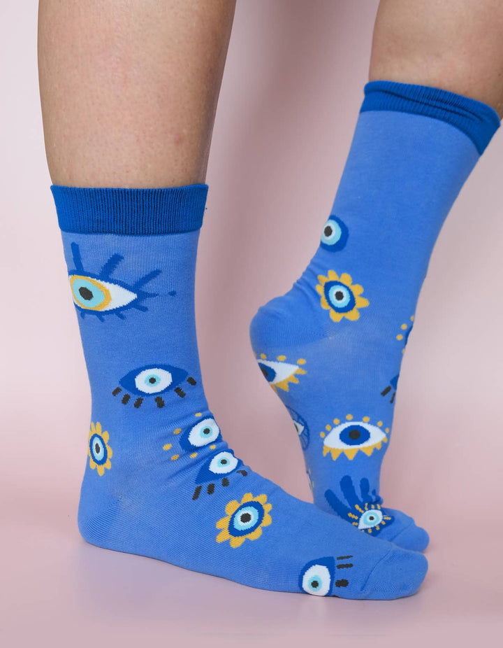 Idlewild Co. - Evil Eye 100% Cotton Women's Crew Socks