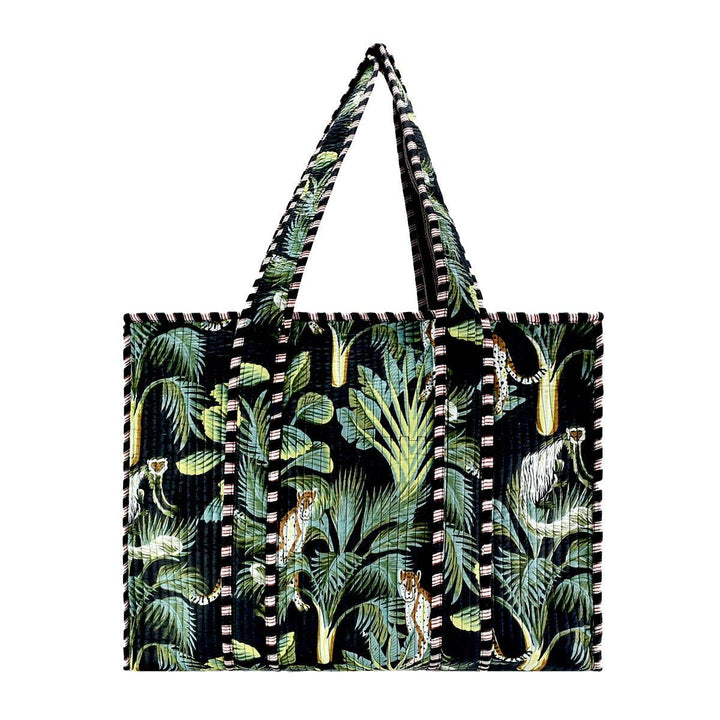 Cotton Block Print Tote Bag- Small