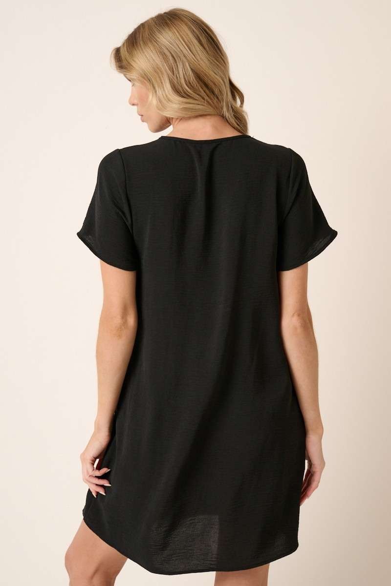Womens Mittoshop Envelope V-Neck Dress Black
