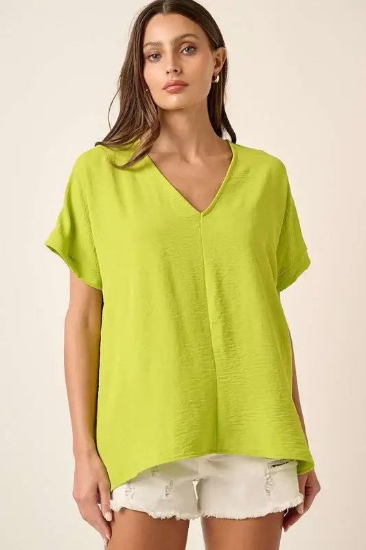 Plus Size Airflow Dolman Sleeve Woven Top in multiple colors