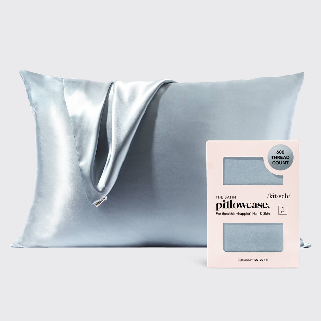 KITSCH - Standard Satin Pillowcase - Haze Blue