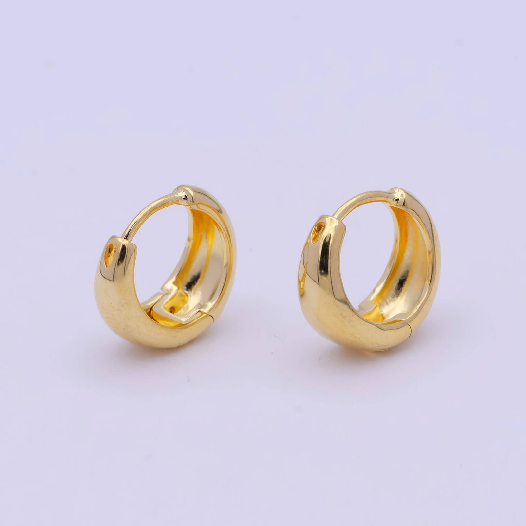 Aim Eternal - 24K Gold Filled 15mm Dome Minimalist Huggie Hoop Earrings | - Esme and Elodie