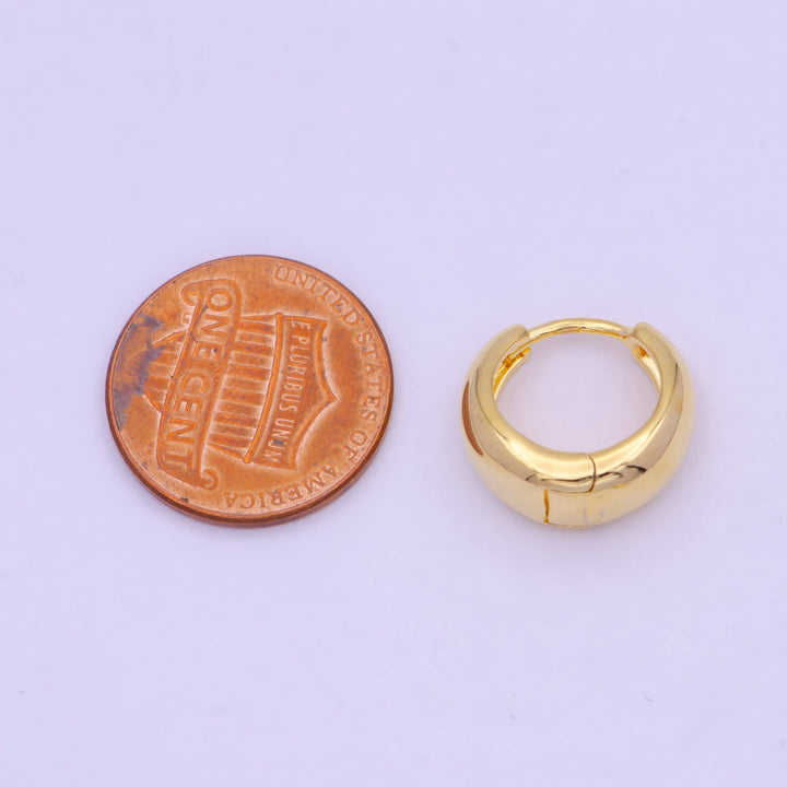 Aim Eternal - 24K Gold Filled 15mm Dome Minimalist Huggie Hoop Earrings | - Esme and Elodie