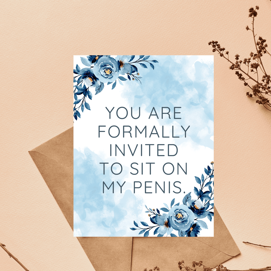 As Told By Ellie - Naughty Card for Partner, Formal Peen Invite - Esme and Elodie