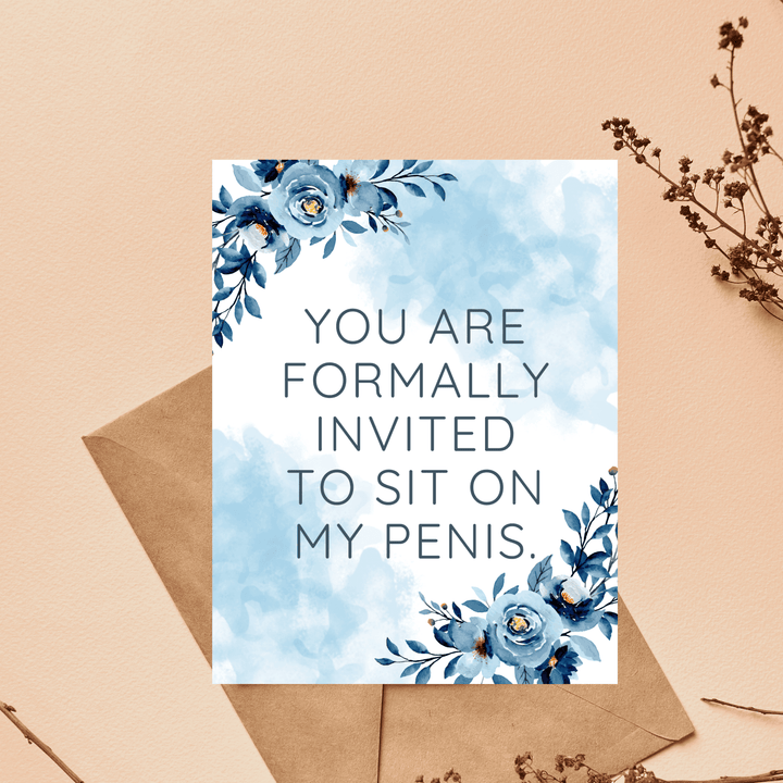 As Told By Ellie - Naughty Card for Partner, Formal Peen Invite - Esme and Elodie