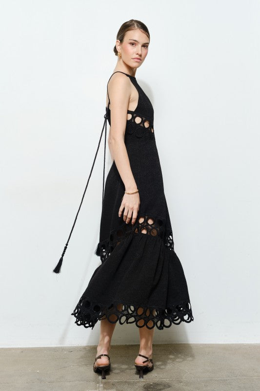 Womens Black Crochet Dress