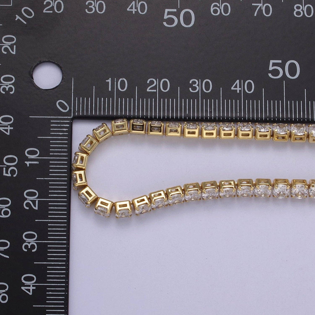 Classic Cubic Zirconia Tennis Necklace , Diamond Necklace , 14K Gold Filled Tennis Adjustable Necklace, Gift for her WA-602: 18 Inches + 2 Inch Extender