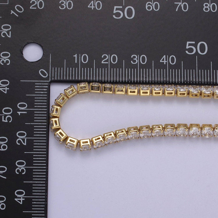Classic Cubic Zirconia Tennis Necklace , Diamond Necklace , 14K Gold Filled Tennis Adjustable Necklace, Gift for her WA-602: 18 Inches + 2 Inch Extender