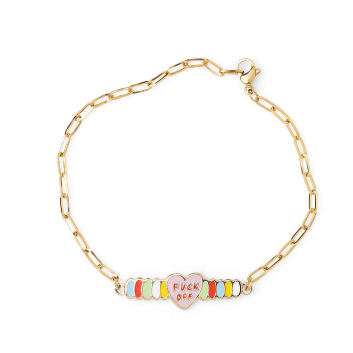 Yellow Owl Workshop - F*ck Off Bracelet - 18k Gold Gilt Enamel Swear Word Jewelry