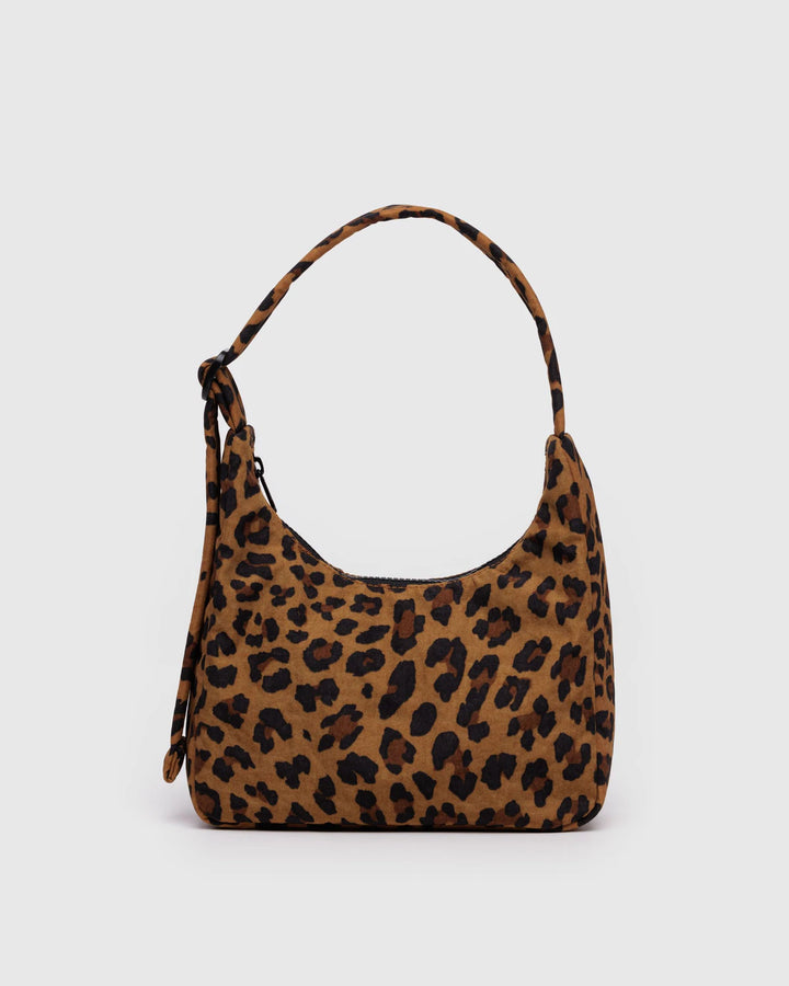 BAGGU- Mini Shoulder Nylon Bag in leopard