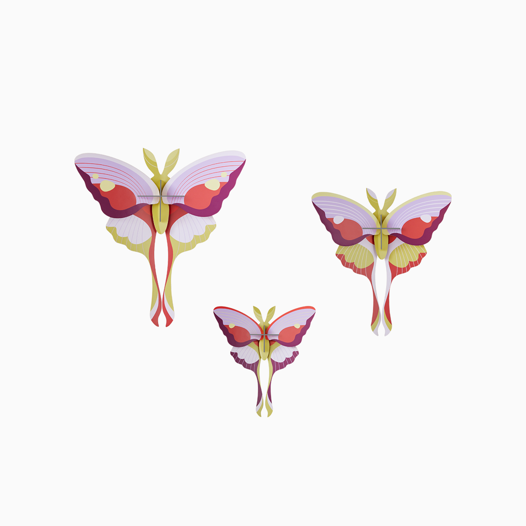 Studio Roof- 3D Wall Art - Butterflies- Lilac Comet Butterflies, set of 3