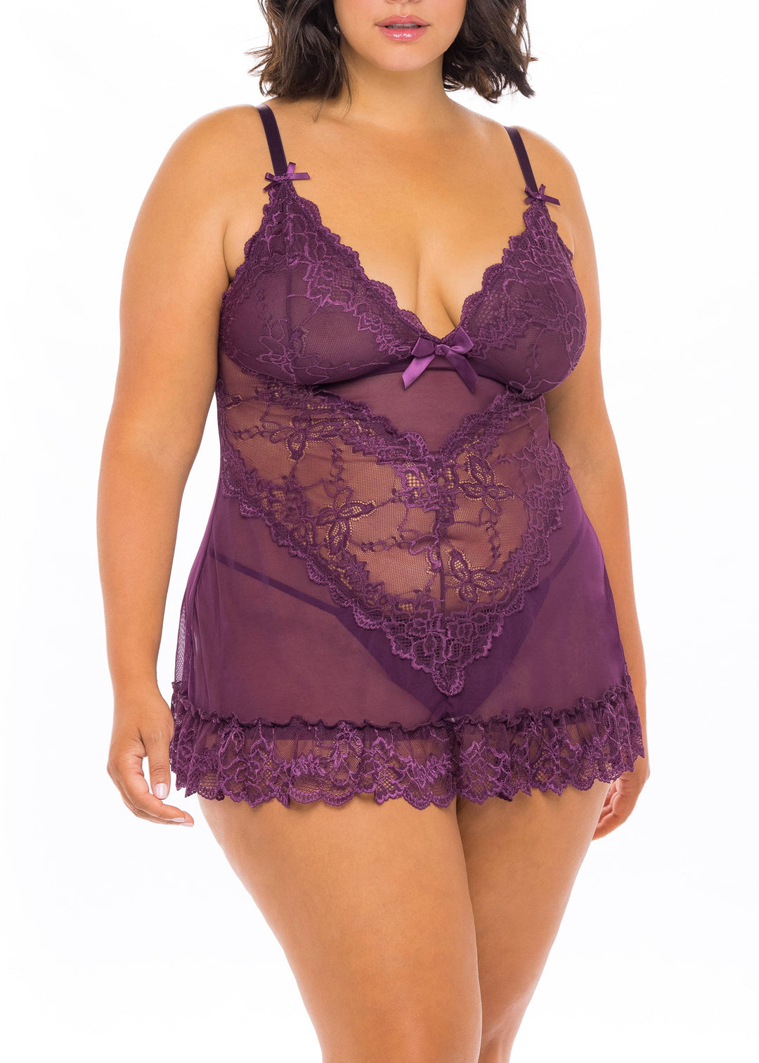 VALENTINE BABYDOLL: Heliotrope/ PURPLE 1X/2X