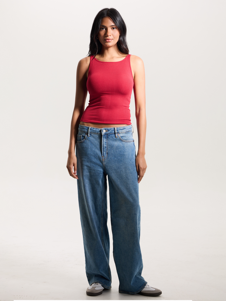 Klassy - Ribbed Dainty Boat Neck Brami: Light Heather Gray / 2XL