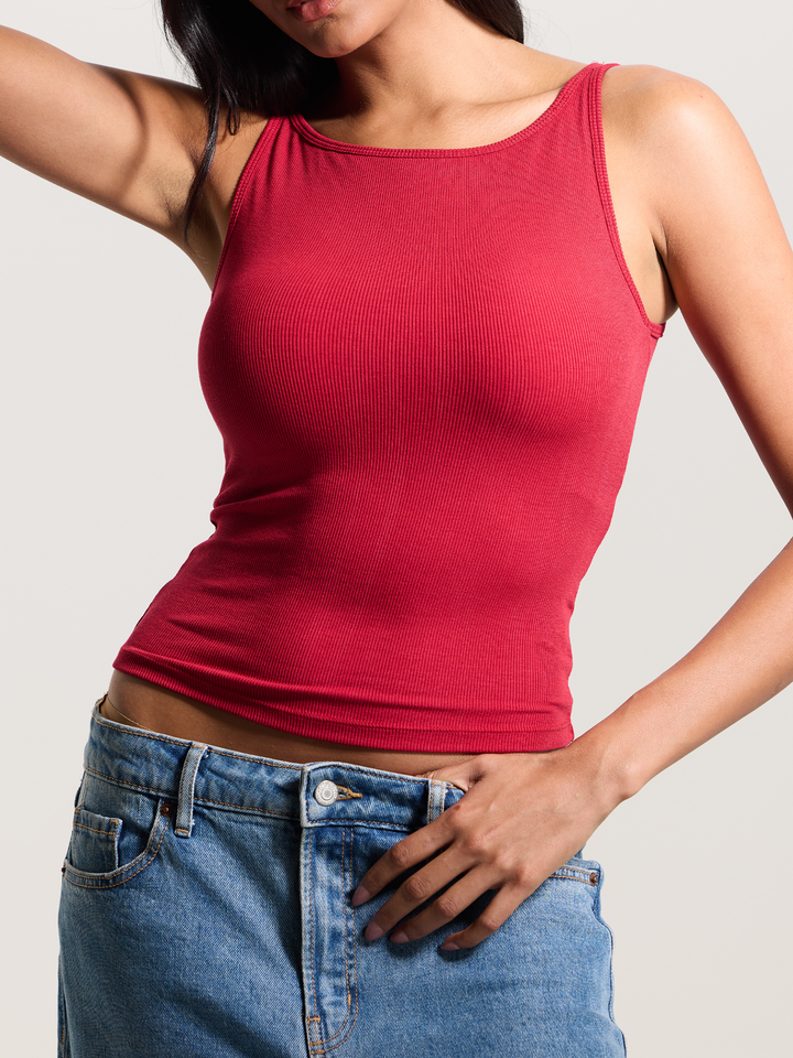 Klassy - Ribbed Dainty Boat Neck Brami: Light Heather Gray / 2XL