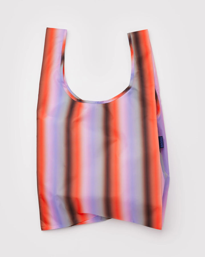 BAGGU- Standard Reusable Shopping Bag Gradient Stripe Poppy and Lilac