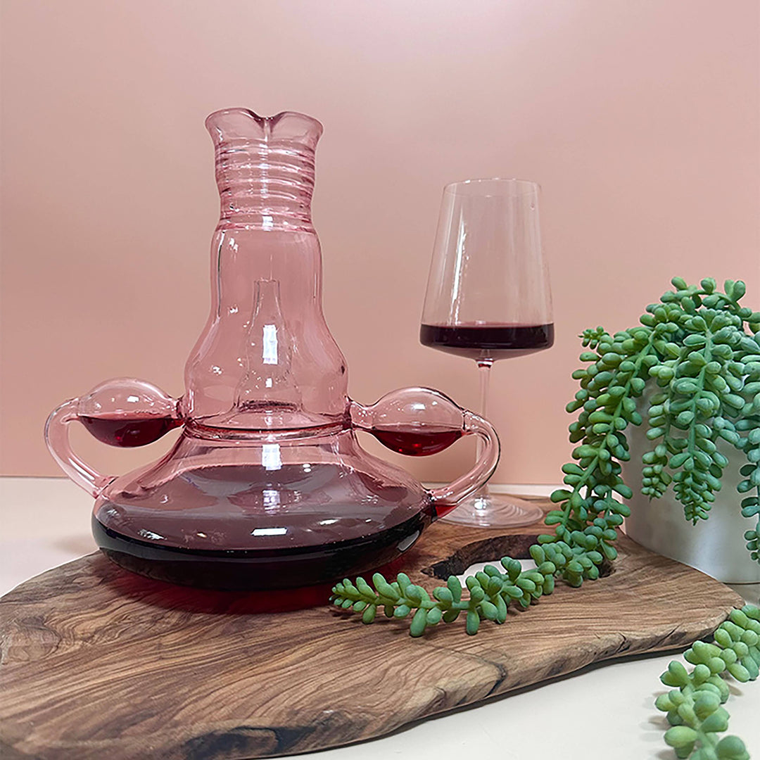 Rose Tinted Uterus Wine Decanter