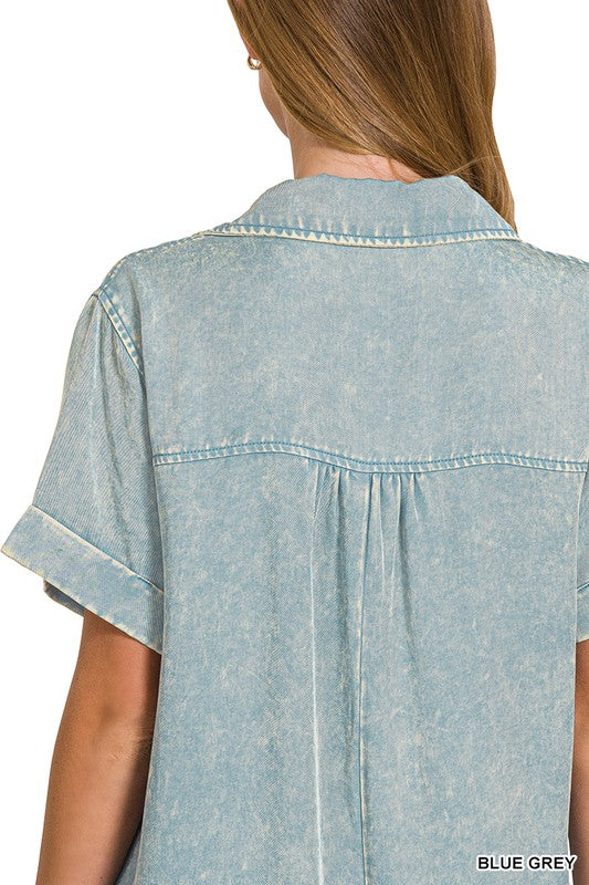 short summer romper in blue