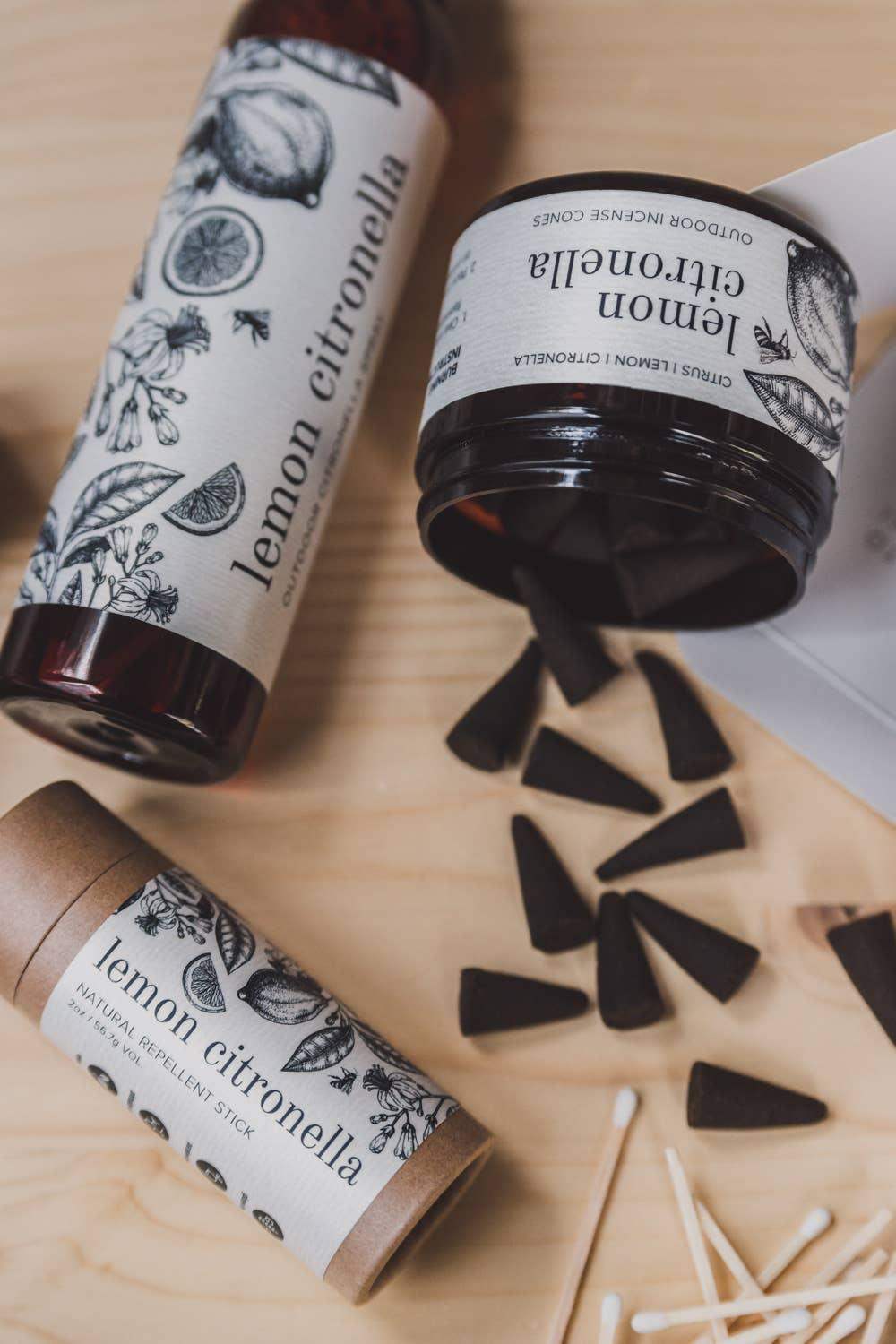 Broken Top Brands - Outdoor Bug Repellent Incense Cones - Lemon Citronella - Esme and Elodie