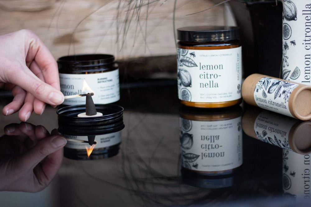 Broken Top Brands - Outdoor Bug Repellent Incense Cones - Lemon Citronella - Esme and Elodie