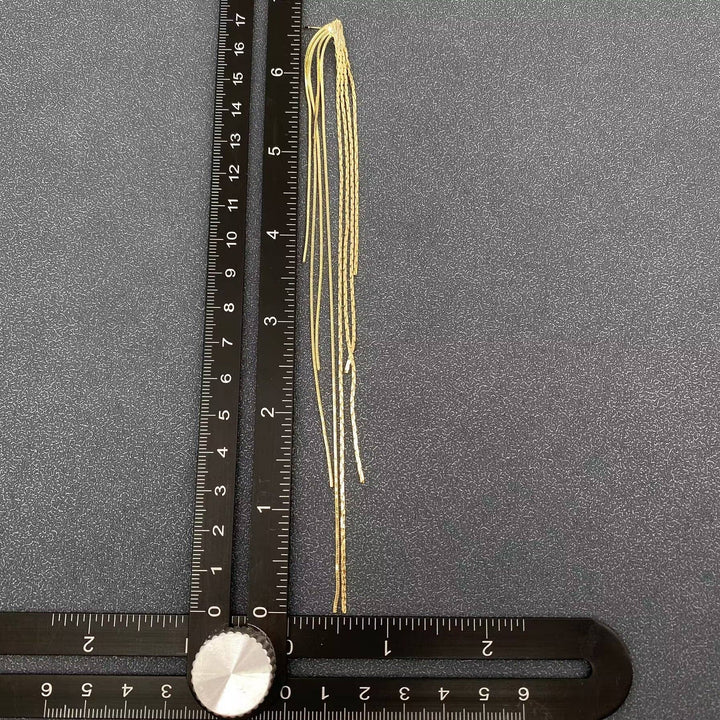 Mio Queena - Dual Style Long Chain Tassel Temperament Post Earrings: Gold