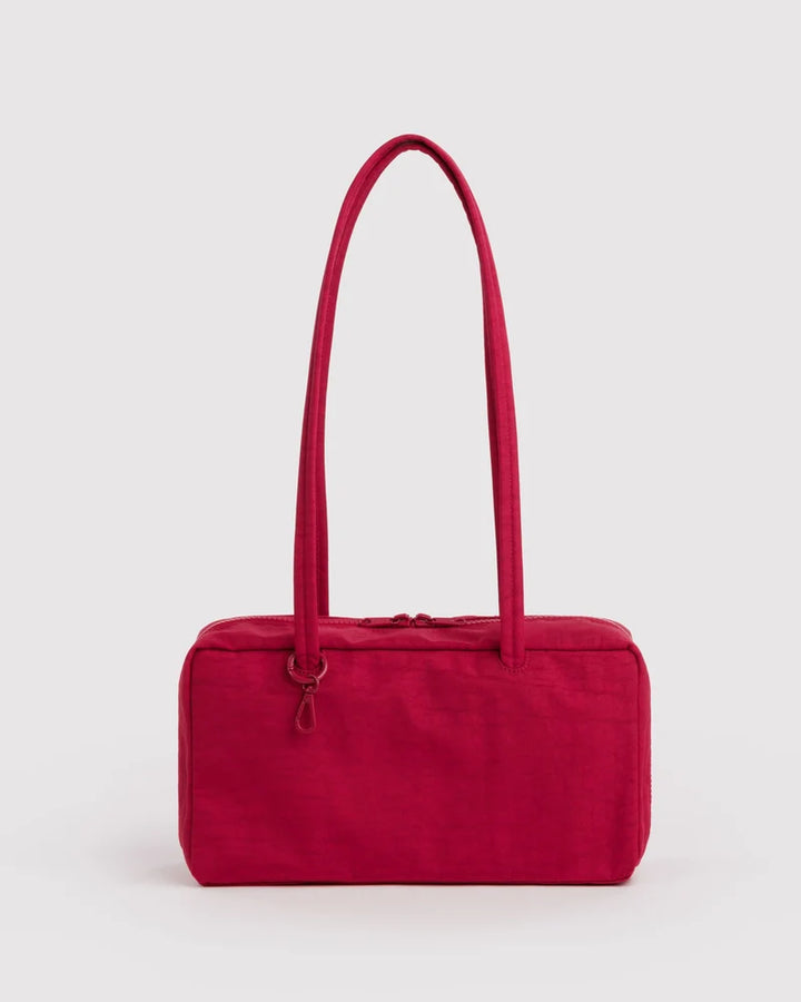 BAGGU- Nylon Bowler Bag Shoulder Purse- Cherry