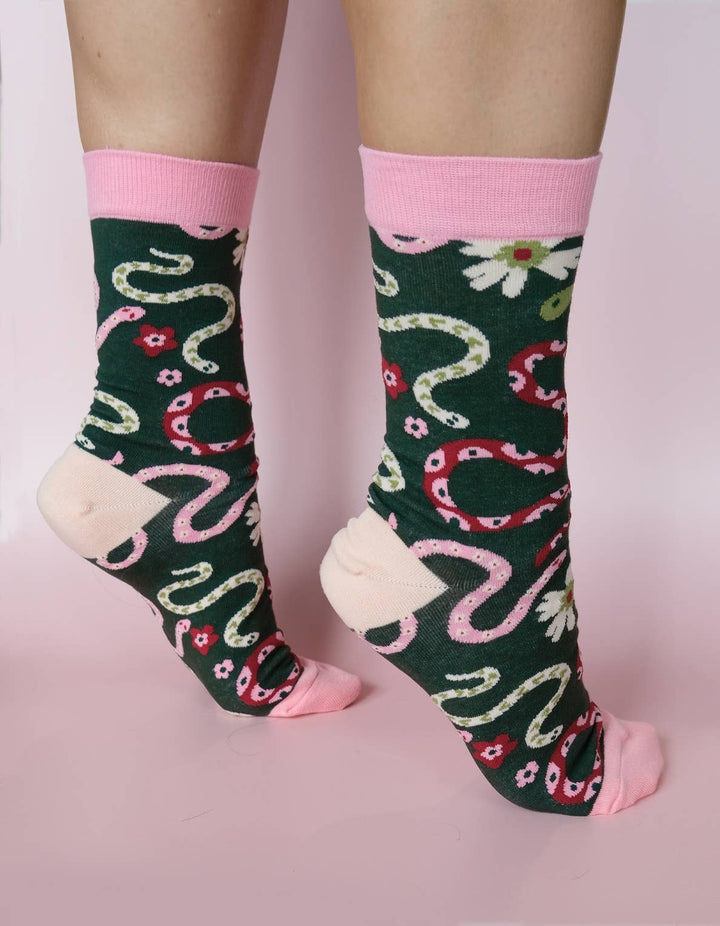 Idlewild Co. - Snakes 100% Cotton Women's Crew Socks