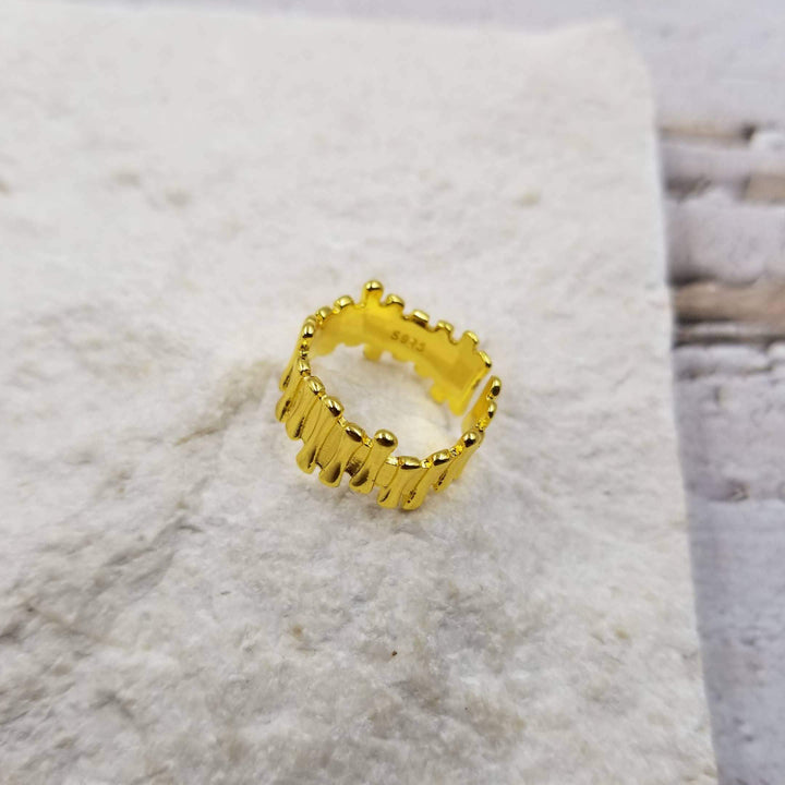 Irregular Fence Adjustable Ring in Gold