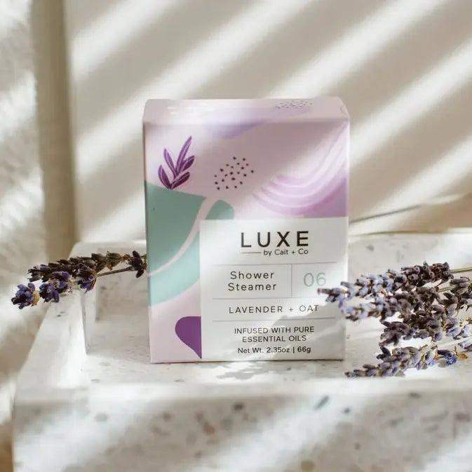 Cait + Co - Luxe Lavender + Oat Shower Steamer Fizzy Bomb - Esme and Elodie