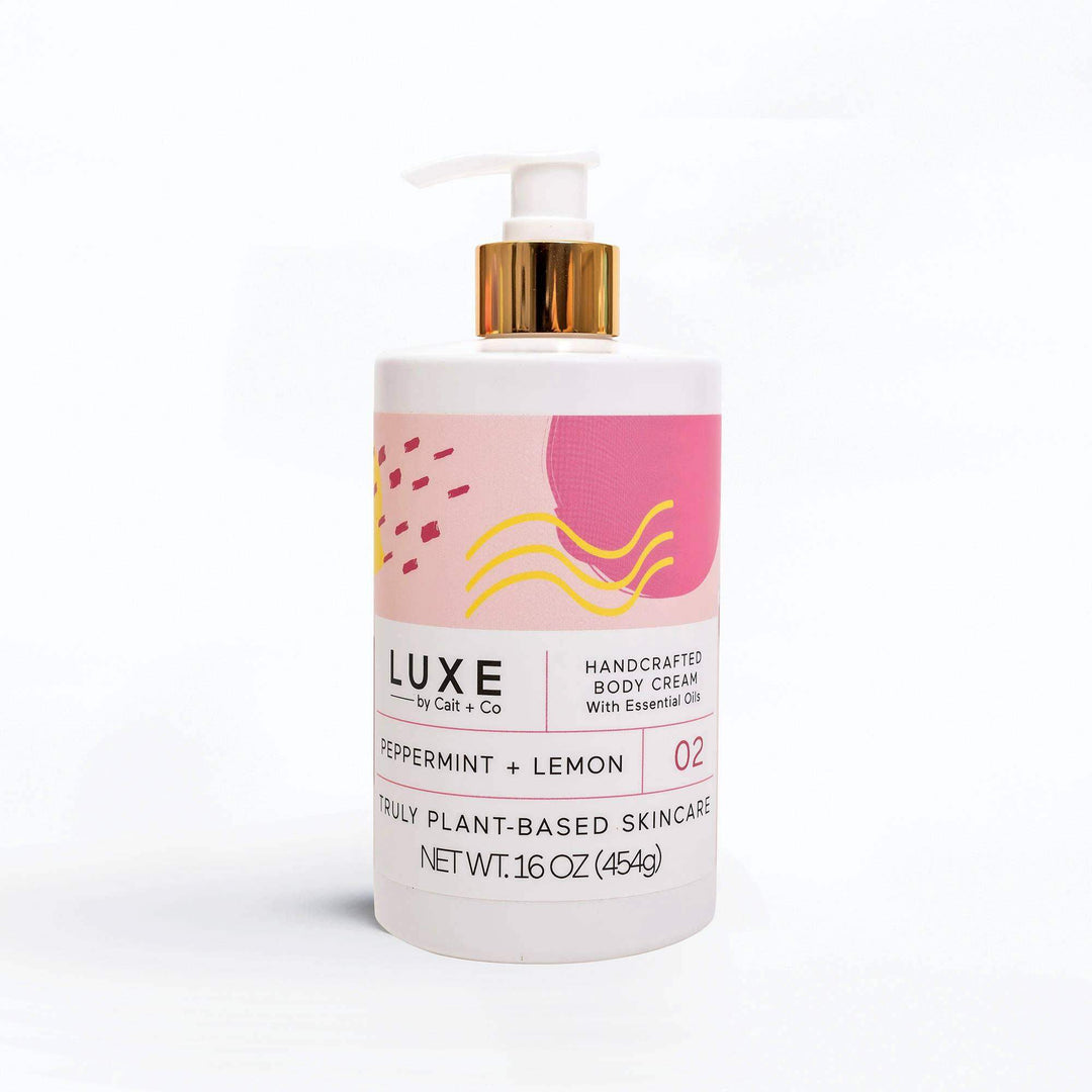 Cait + Co - Peppermint + Lemon Shea Butter Body Cream - 16oz | Luxe - Esme and Elodie
