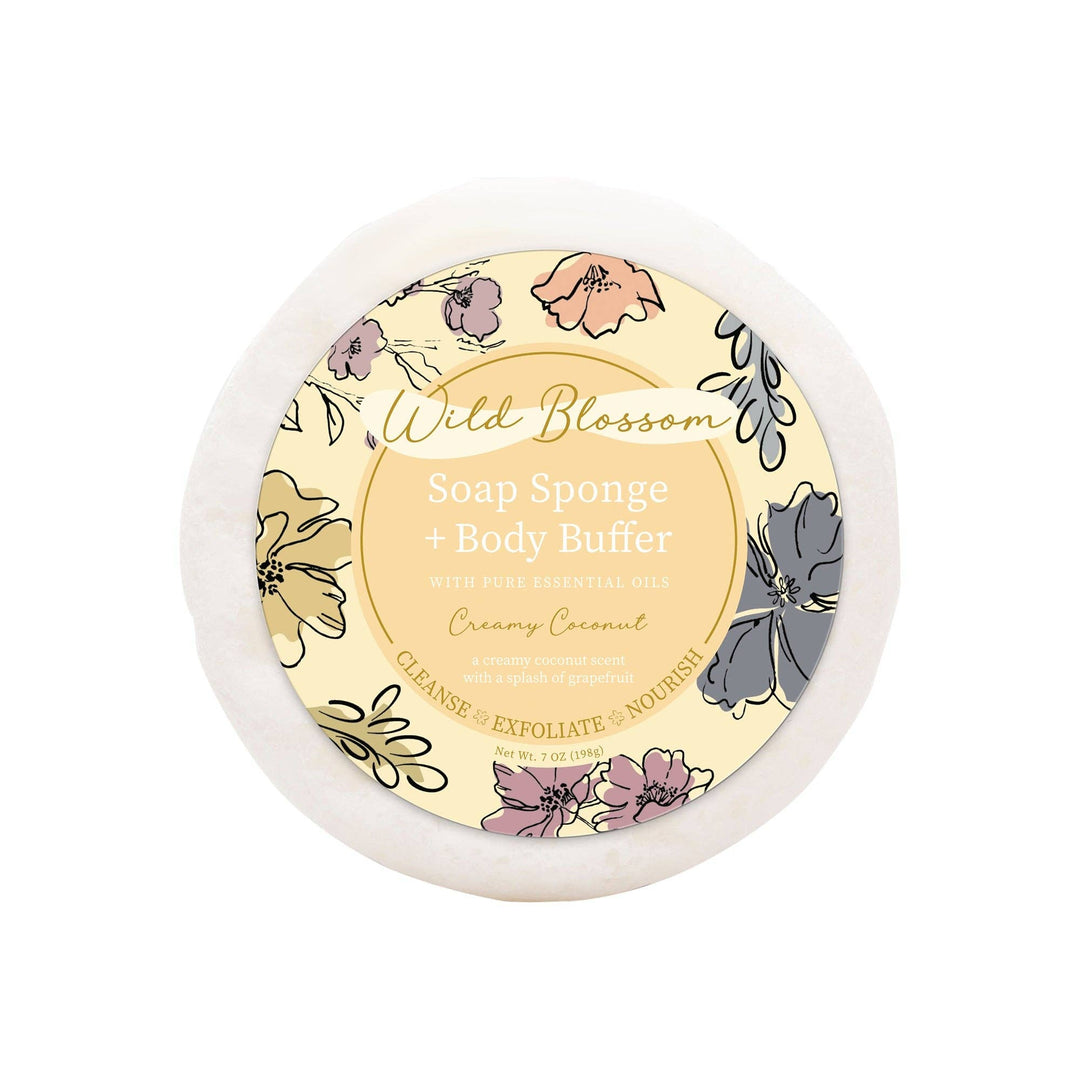 Cait + Co - Wild Blossom Soap Infused Body Buffer-Creamy Coconut - Esme and Elodie