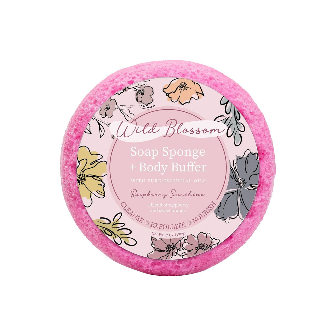 Cait + Co - Wild Blossom Soap Infused Body Buffer-Raspberry Sunshine - Esme and Elodie