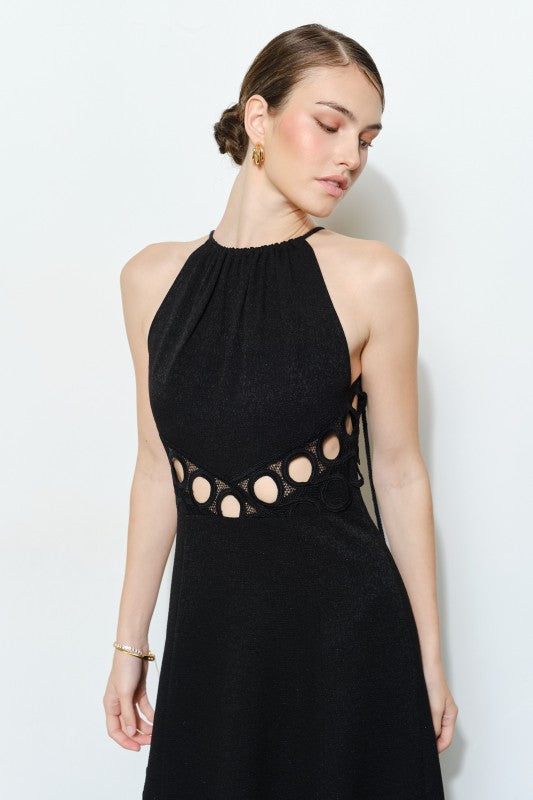 Womens Black Crochet Dress