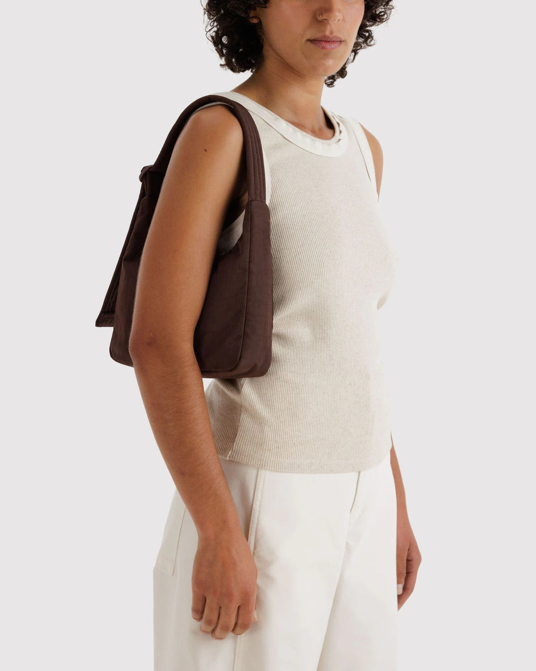 BAGGU- Mini Shoulder Nylon Bag in Coffee
