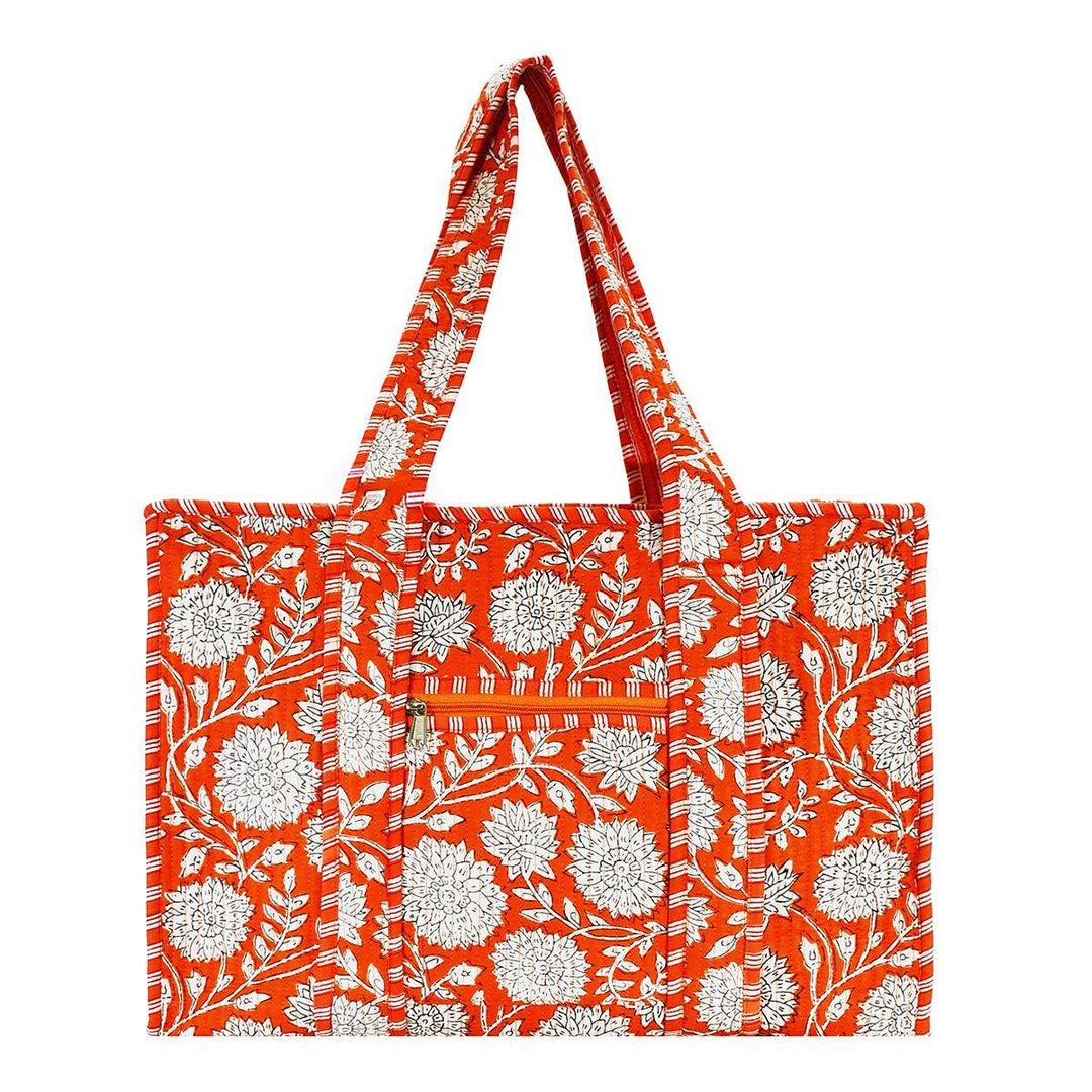 BNB Crafts Inc. - Cotton Block Print Tote Bag- Small & Large: Large